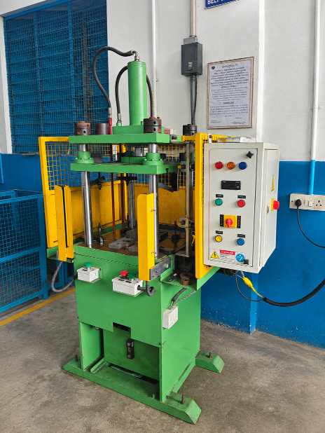 Green and Yellow Hydraulic Press Workshop